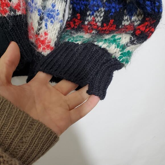 Vintage Le Moda Knitwear Hand Loomed Mohair Wool Blend Patterned Cardigan - Picture 10 of 10